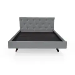 HOGAR VENECIA - Cama Virginia Doble 91X148X199 Tela Gris