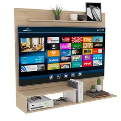 VIRTUAL MUEBLES - Panel de TV Ascher 120X140X32 cm Beige 55 Pulgadas
