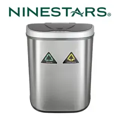 NINESTARS - Caneca Acero Inoxidable 70 Litros Plateado Con Sensor
