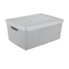 RIMAX - Canasta Fique 13,5 Litros Con Tapa Gris