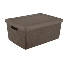 RIMAX - Canasta Fique 13,5 Litros Con Tapa Mocca