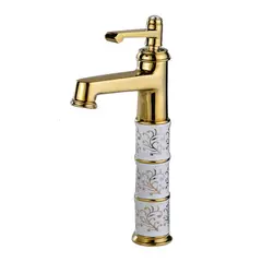 GRIFOS CENTER - Grifería Monocontorl Lavamanos Alto Oro Vintag Consumo 10 l/min