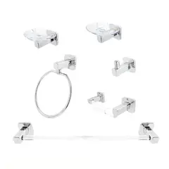 GRIFOS CENTER - Juego de Accesorios para Baño 5 Piezas Salento