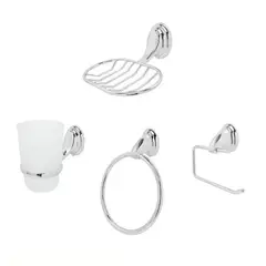 GRIFOS CENTER - Juego de Accesorios para Baño X4 Piezas