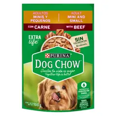 DOG CHOW - Alimento Húmedo Para Perro Adulto Mini Pequeña Carne Pouch 100g