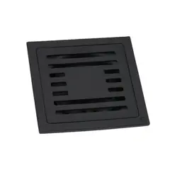 GRIFOS CENTER - Rejilla de Piso Cuadrada de Lujo Negro Mate 10x10cm
