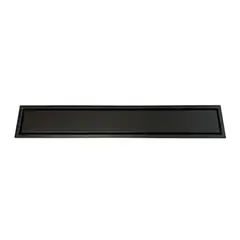 GRIFOS CENTER - Rejilla Piso Rectangular Invisible de 80cm x 10cm Negro Mate