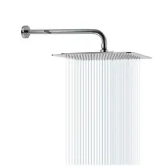 GRIFOS CENTER - Regadera Ducha Acero Inoxidable Cuadrada 15cm-incluye Tubo
