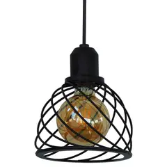 ILUMECO - Lampara Techo Tebasnaus 1 Luz E27 Negro