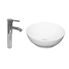 INKORPORAR - Kit Lavamanos Vessel Bowl 32Cm+Grifería Mezcla