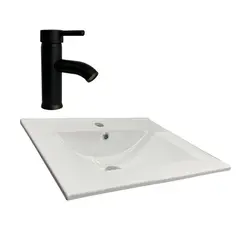 INKORPORAR - Lavamanos Farzi 60+ Grifería Baja Red Negro Mate