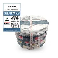 PROCABLES - Cable N12 100M Pack 3Und Blanco/Amarillo/Rojo