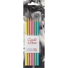 CONTE - Juego Lapiz Pastel x 6 Tonos Brillantes Rf 20114
