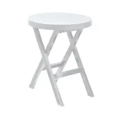 RIMAX - Mesa Plástica Redonda Plegable 60x60x74cm Baru Gris Hielo