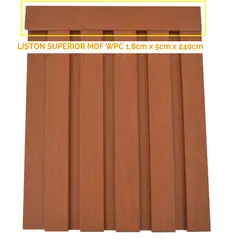 HOLZTEK - Listón Superior MDF WPC Haya Rustico 1.8 cm x 5 cm