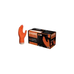 GLOVEWORKS - Guantes de Nitrilo sin Talco Color Naranja Talla L