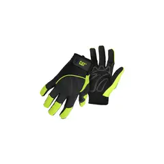CAT - Guantes Para Mecánico Con Puño Ajustable En Cuero Sintético Verde