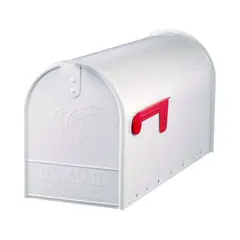 GIBRALTAR MAILBOXES - Buzón Grande Alta Resistencia Montaje en Poste Blanco