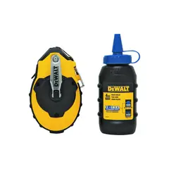 DEWALT - Carrete con Tiza y Envase Plástico de Tiza Azul 30.48 m