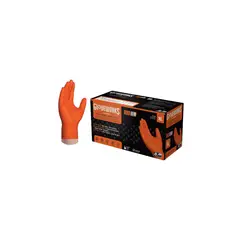 GLOVEWORKS - Guantes de Nitrilo sin Talco Naranja 8 Mil Talla XL