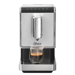 OSTER - Cafetera Súper Automática para Espresso con 20 Bares de Presión Color Plateado
