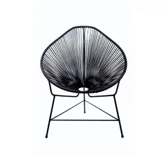 VALENTE - Silla Exterior 1 Pieza Metal Fibra Sintética Petunia Negro