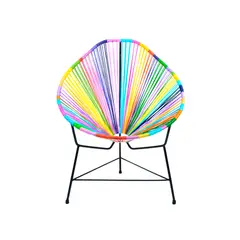 VALENTE - Silla Exterior 1 Pieza Metal Fibra Sintética Petunia Multicolor