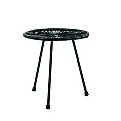 VALENTE - Mesa Exterior 1 Pieza Metal Fibra Sintética Lili Negro