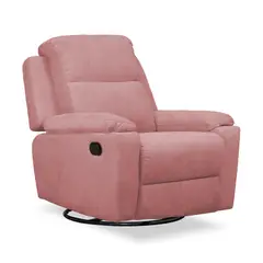 ELITE LIVING - Reclinable Mecedora Giratoria Maternidad Marsella Microfibra Rosa