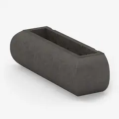 FORA - Matera Plástica Rectangular Alem 18X51.5X19Cm Cemento Oscuro Incluye Soporte