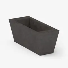 FORA - Jardinera Plástica Rectangular Matina Lisa 98X40X39Cm Cemento Oscuro