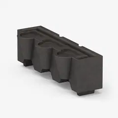 FORA - Matera Plástica Rectangular Jardín Verical 1Nivel 19.5X58X19Cm Cemento Oscuro Incluye Soporte