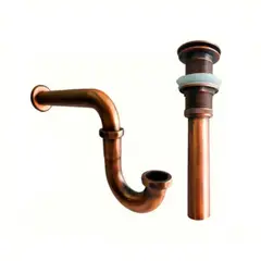 STYLOS EN BRONCE - Sifon para Lavamanos en P con Desague de Push