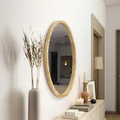 JUST HOME COLLECTION - Espejo Redondo Pino 60 Cm