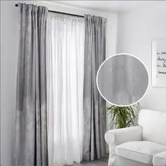 CASA BONITA - Set de 4 Cortina Jacquard + Velo 140x220 cm Lurex Pl