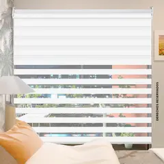 REGGIA - Cortina Enrollable 2en1 100x170 cm Blanco Algodón