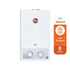 RHEEM - Calentador 8lt Gas Propano Tiro Natural