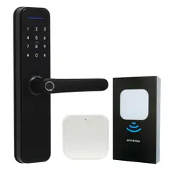 ZERRUTTI - Cerradura Digital Inteligente Negra Con Gateway