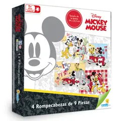 RONDA - Rompecabezas 4 X 9 Pzas Mickey Mouse