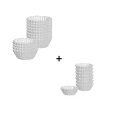 TESCOMA - Combo Moldes de Papel Delicia Blanco 200 Piezas 4cm-100 Piezas 6cm