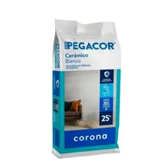 Corona - Pegante Cerámico Pegacor Para Interiores Blanco 25 kg Bajo En Polvo