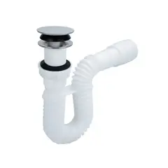 GRIFOS CENTER - Sifon Flexible Con Canastilla para Lavamanos