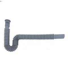 GRIFOS CENTER - Sifón Flexible para Lavamanos Plástico Gris