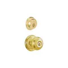 SCHLAGE - Juego Combinado Cerradura/Cerrojo Georgian K4 para Puerta de Entrada Latón Brillante