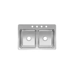 GENERICO - Lavaplatos Doble Acero Inoxidable De 83.82 X 55.88 X 17.78 Cm