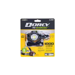 DORCY INTERNACIONAL - Linterna Recargable de Cabeza Dorcy 41-2121 LED con Carga USB 1000 Lúmenes