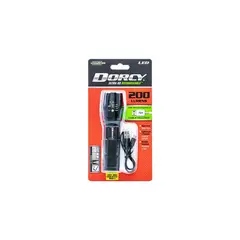 DORCY INTERNACIONAL - Linterna Recargable Dorcy con Batería de Ion-Litio y Carga USB 200 Lúmenes