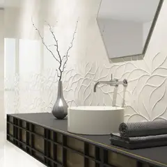 ATTMOSFERAS - Ceramica Pared Calacatta 30x90 Brillante Relieve Leaf Cj/X 1,08 M2