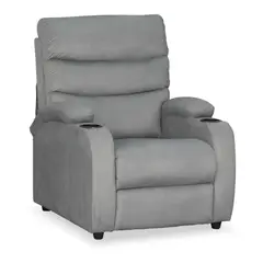 ELITE LIVING - Silla Reclinable Trevi 100x82x92 Tela Gris Claro