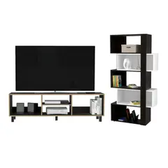 VIRTUAL MUEBLES - Combo Mesa TV Hasta 70" 47x160cm + Bibilioteca